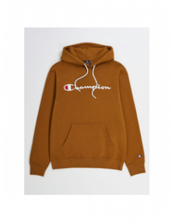 Sweat à capuche logo brodé marron homme - Champion