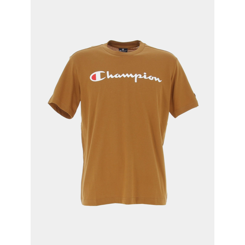 T-shirt crewneck logo marron homme - Champion