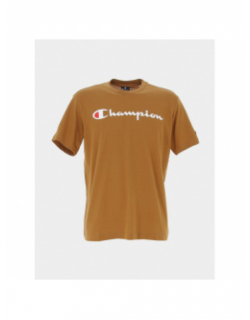 T-shirt crewneck logo marron homme - Champion