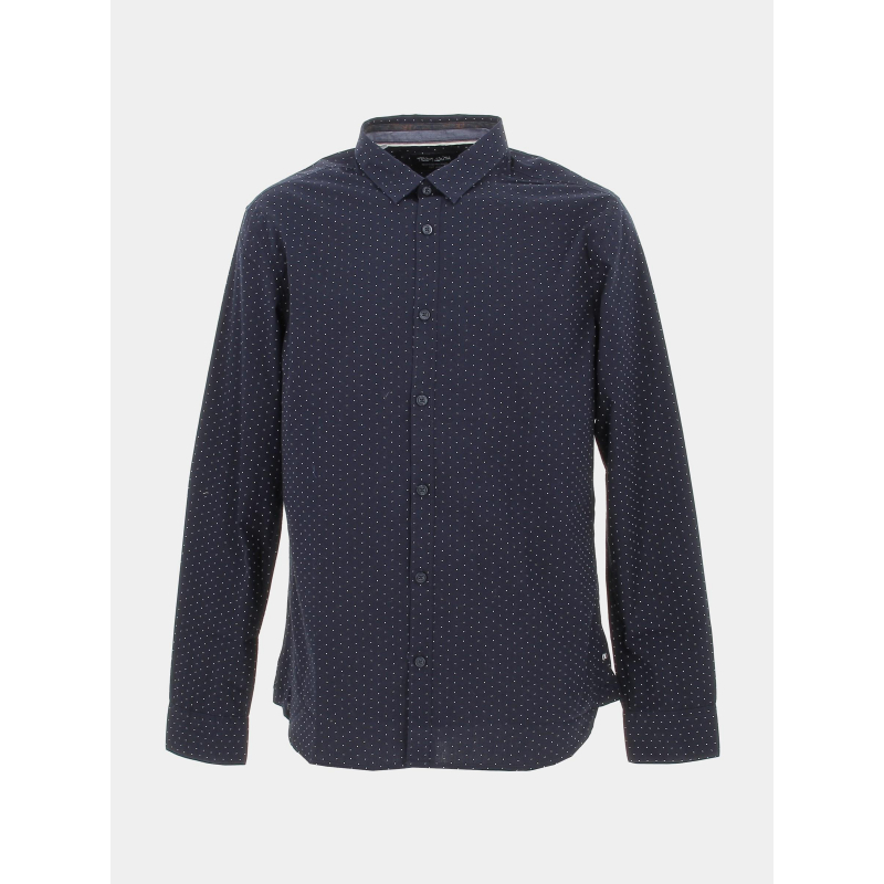 Chemise à motifs blanc bleu marine homme - Teddy Smith