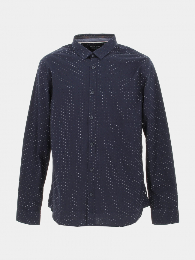 Chemise à motifs blanc bleu marine homme - Teddy Smith