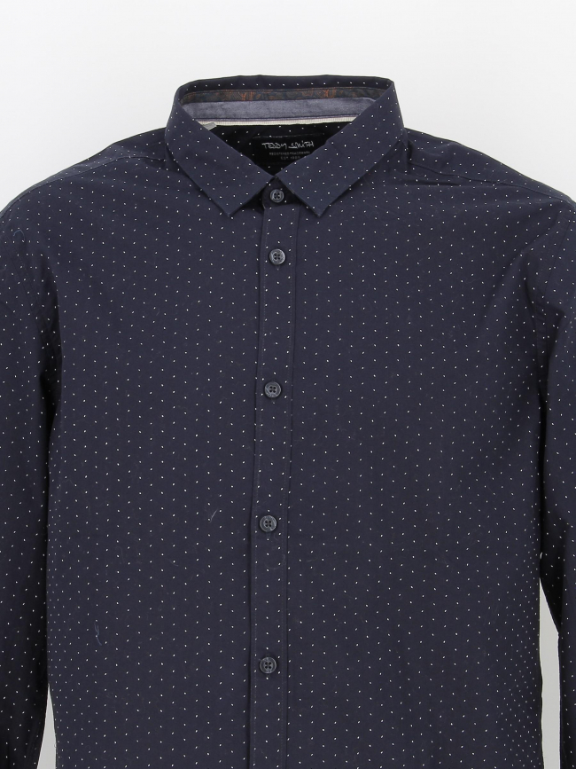 Chemise à motifs blanc bleu marine homme - Teddy Smith