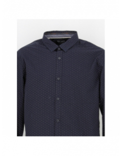 Chemise à motifs blanc bleu marine homme - Teddy Smith