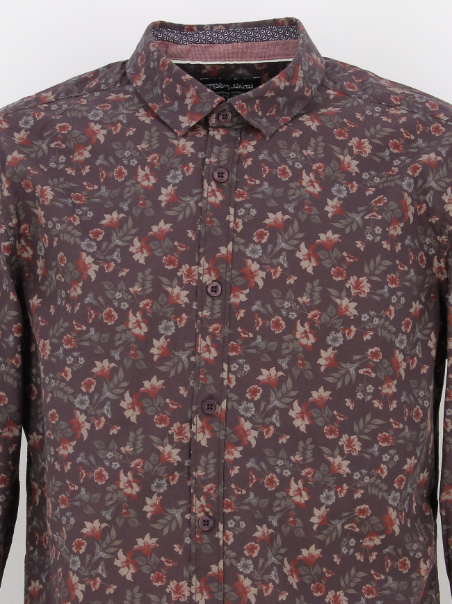 Chemise à fleurs axel bordeaux homme - Teddy Smith