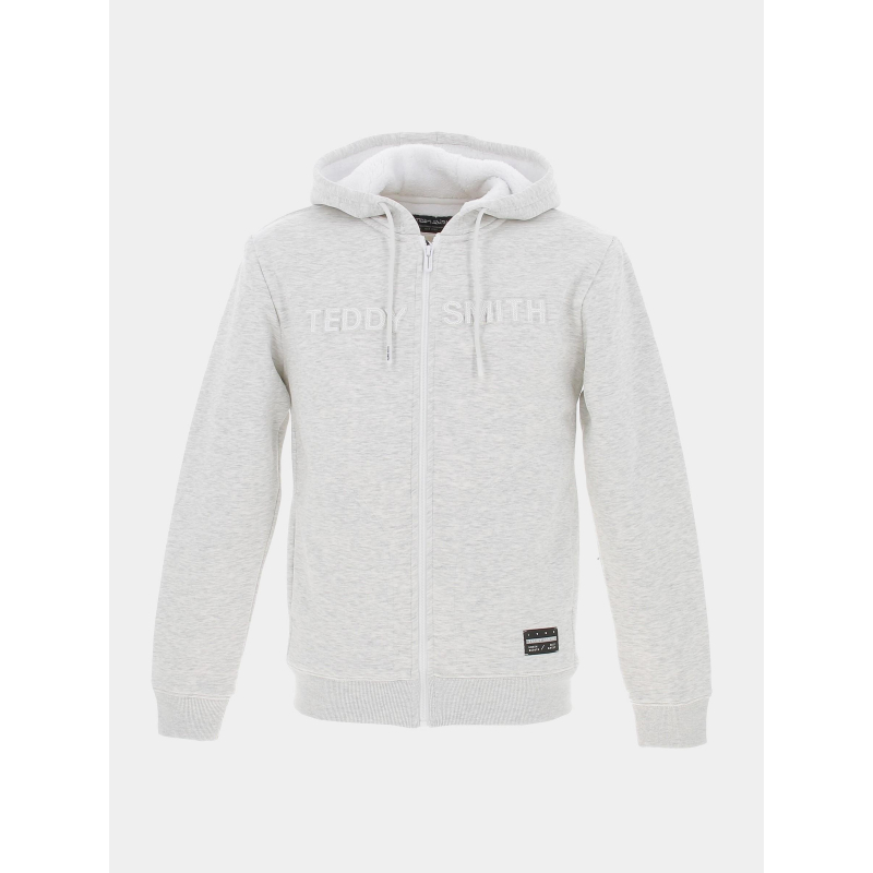 Sweat à capuche zippé sherpa nail gris homme - Teddy Smith