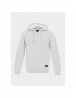 Sweat à capuche zippé sherpa nail gris homme - Teddy Smith