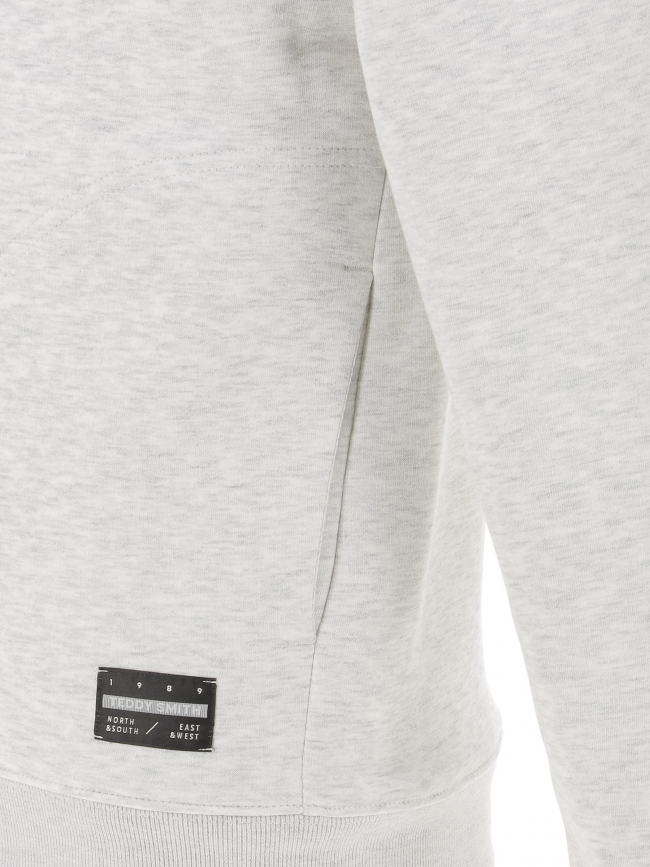 Sweat à capuche zippé sherpa nail gris homme - Teddy Smith