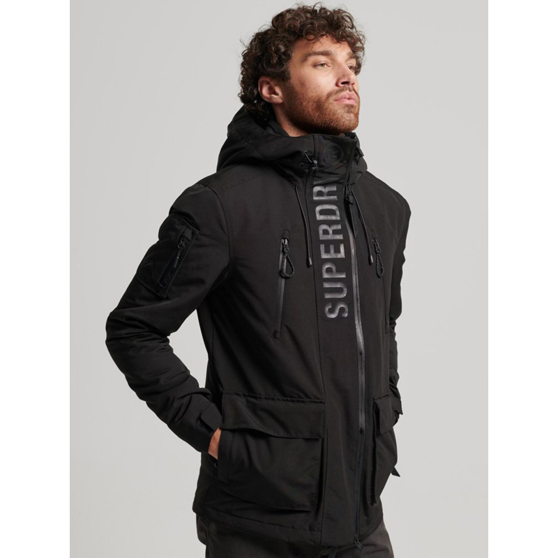 Blouson d'hiver ultimate windcheater logo noir homme - Superdry