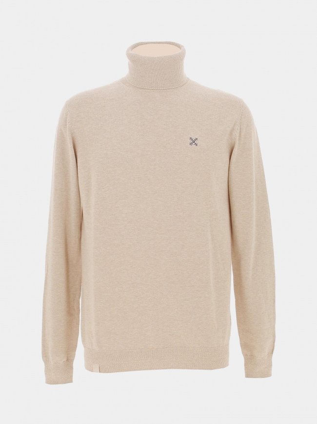 Pull col roulé uni essentiel beige homme - Oxbow