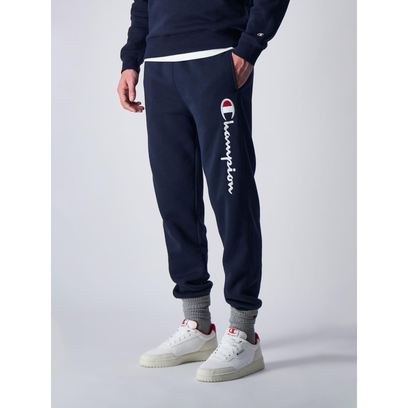 Jogging rib cuff logo brodé bleu marine homme - Champion