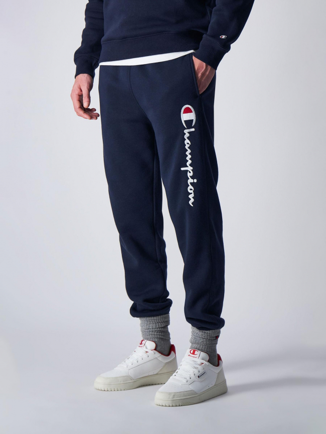 Jogging rib cuff logo brodé bleu marine homme - Champion