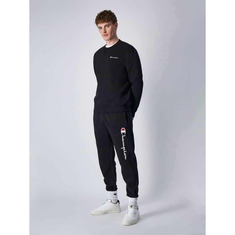 Jogging rib cuff logo brodé noir homme - Champion