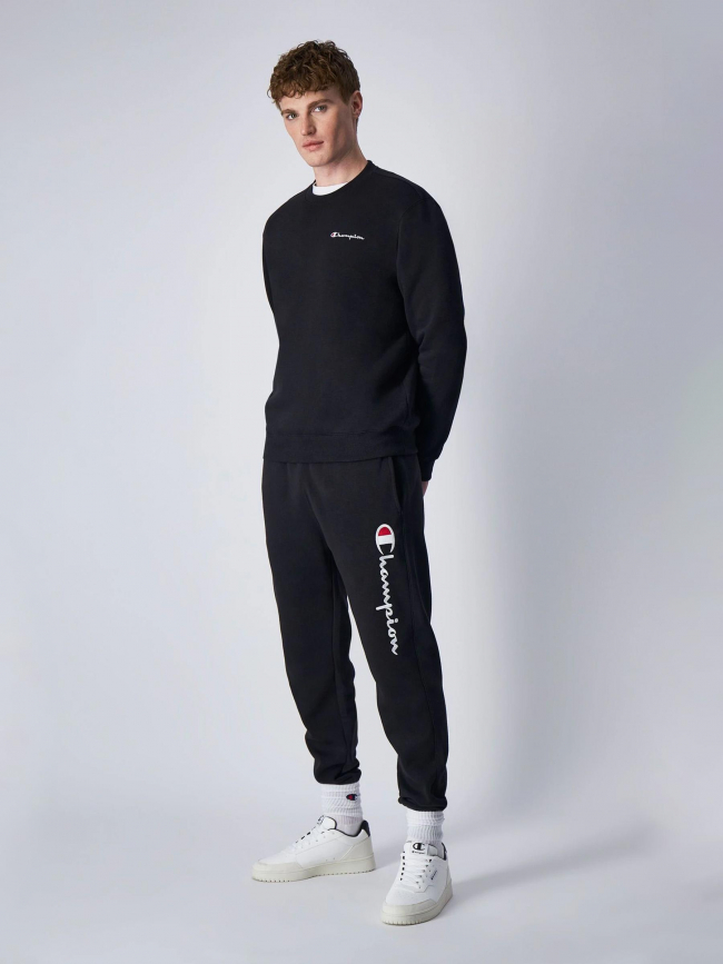 Jogging rib cuff logo brodé noir homme - Champion