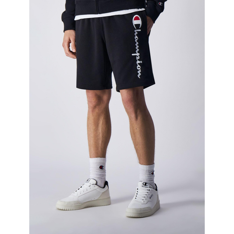 Short jogging logo brodé noir homme - Champion