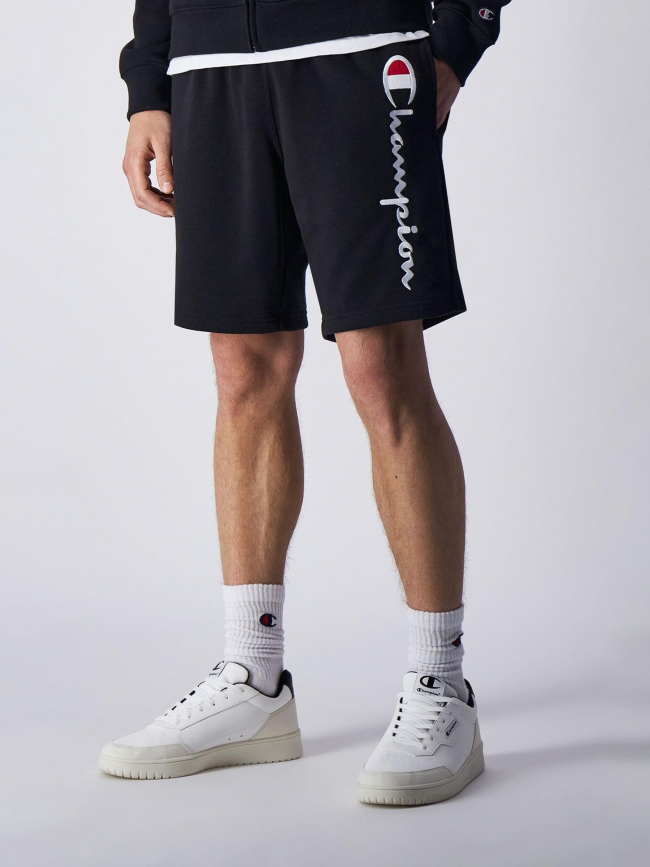 Short jogging logo brodé noir homme - Champion