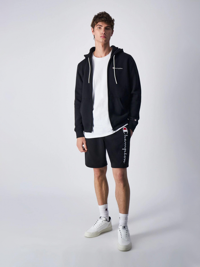 Short jogging logo brodé noir homme - Champion