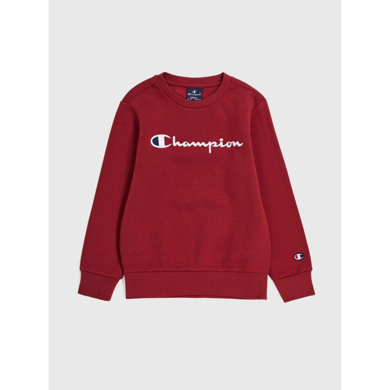 Sweat crewneck logo brodé bordeaux enfant - Champion