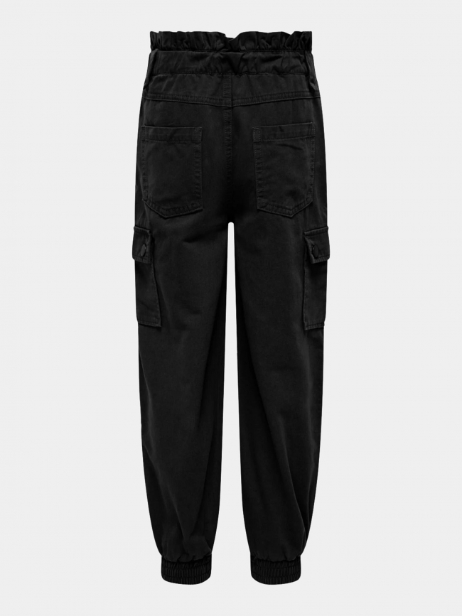 Pantalon cargo bas resseré saige noir fille - Only