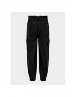 Pantalon cargo bas resseré saige noir fille - Only