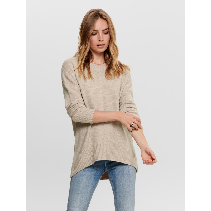 Pull nanjing knit beige femme - Only