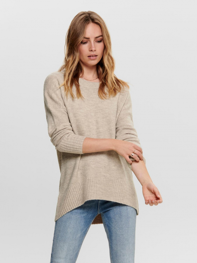 Pull nanjing knit beige femme - Only