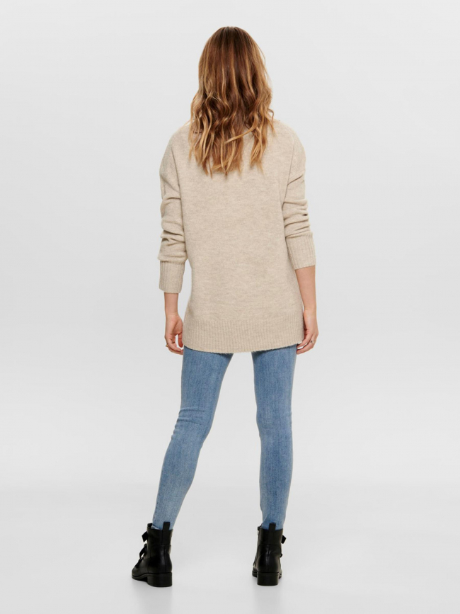 Pull nanjing knit beige femme - Only