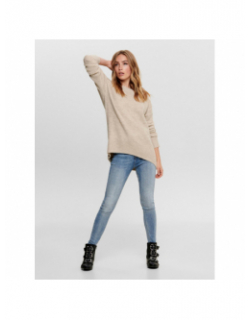 Pull nanjing knit beige femme - Only