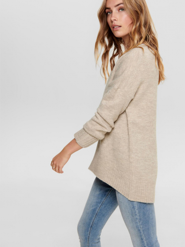 Pull nanjing knit beige femme - Only