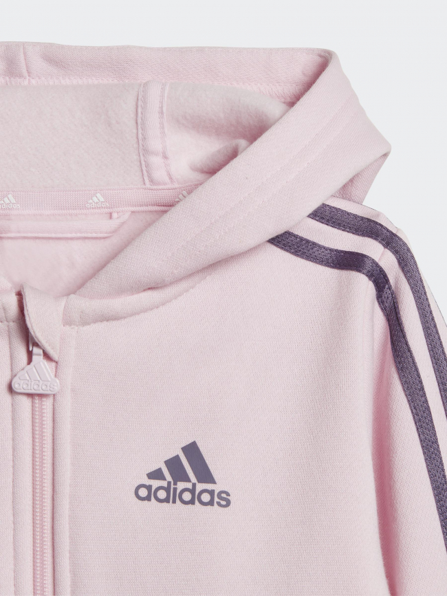 Survêtement veste zippé rose enfant - Adidas