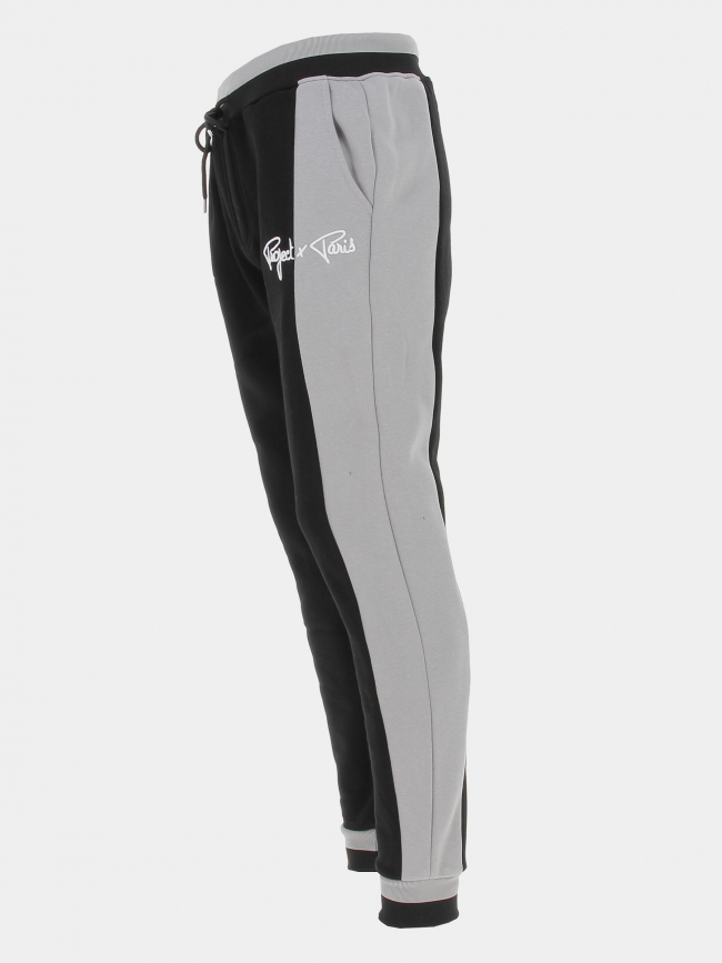 Jogging bicolore signature gris noir homme - Project X Paris