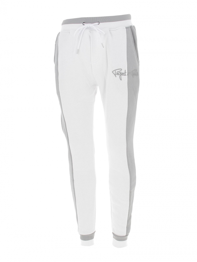 Jogging bicolore signature blanc gris homme - Project X Paris