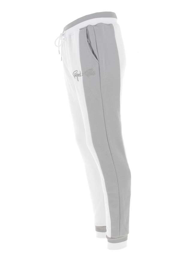 Jogging bicolore signature blanc gris homme - Project X Paris