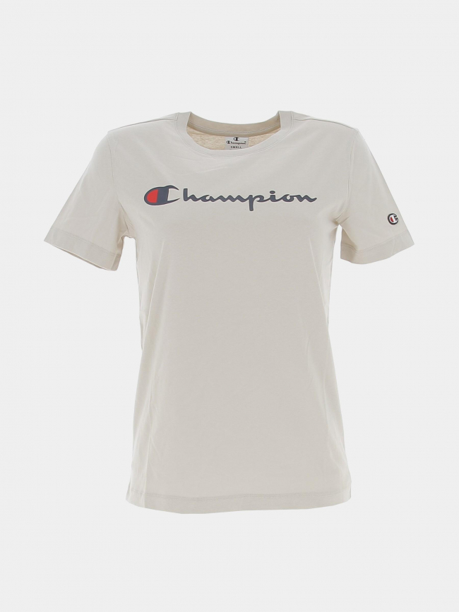 T-shirt crewneck logo beige femme - Champion