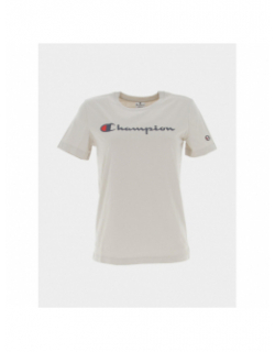 T-shirt crewneck logo beige femme - Champion