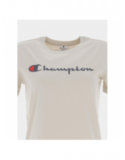 T-shirt crewneck logo beige femme - Champion