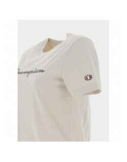 T-shirt crewneck logo beige femme - Champion