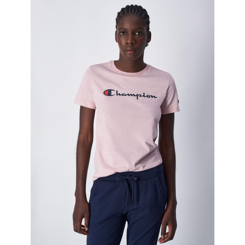 T-shirt crewneck logo rose femme - Champion