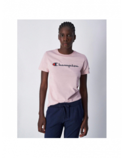 T-shirt crewneck logo rose femme - Champion