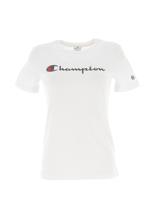 T-shirt crewneck logo blanc femme - Champion