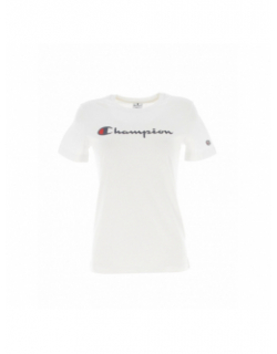 T-shirt crewneck logo blanc femme - Champion