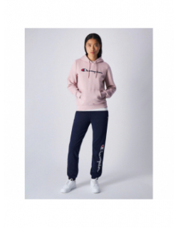 Sweat à capuche logo brodé rose clair femme - Champion