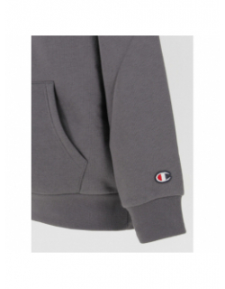 Sweat à capuche logo brodé gris enfant - Champion