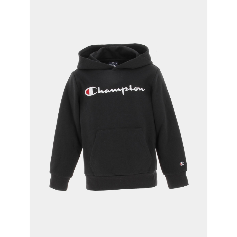 Sweat à capuche logo brodé noir enfant - Champion