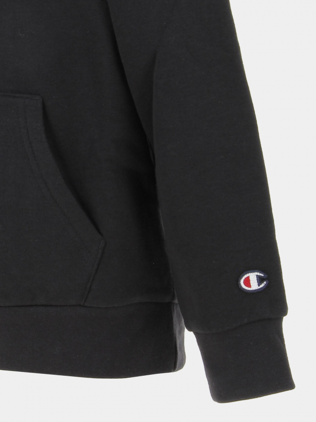 Sweat à capuche logo brodé noir enfant - Champion