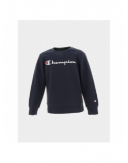 Sweat crewneck logo brodé bleu marine enfant - Champion