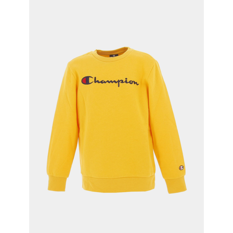 Sweat crewneck logo brodé jaune enfant - Champion