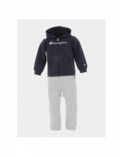 Ensemble survêtement sweat zippé gris bleu enfant - Champion