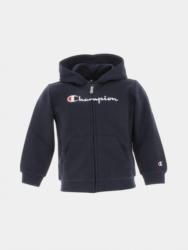 Ensemble survêtement sweat zippé gris bleu enfant - Champion