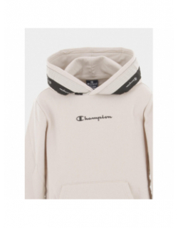 Sweat à capuche bande logo beige enfant - Champion