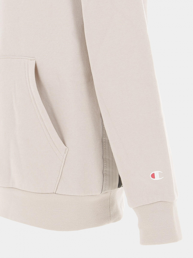 Sweat à capuche bande logo beige enfant - Champion